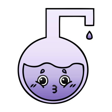 bilimsel bir deney degrade gölgeli karikatür 