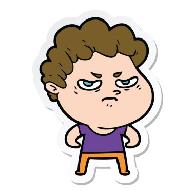 bir çizgi film kızgın adam etiketi