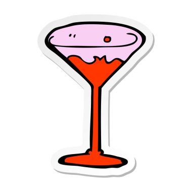 bir çizgi film kokteyl etiket