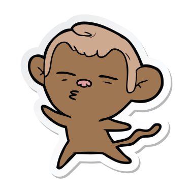 etiket bir karikatür şüpheli maymun