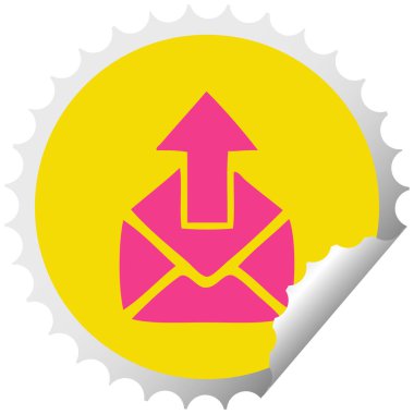 dairesel peeling etiket karikatür bir e-posta işareti