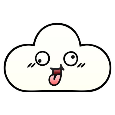 bir bulut degrade gölgeli çizgi film