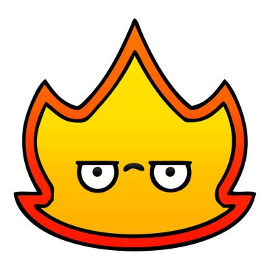 Degrade gölgeli karikatür yangın