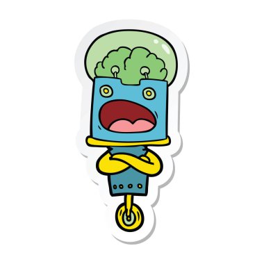 bir çizgi film robot Sticker
