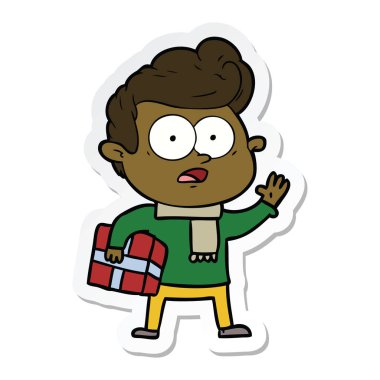 adam dik bir çizgi film etiketi