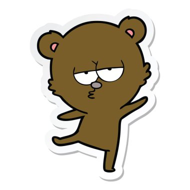 etiket sıkılmış ayı karikatür