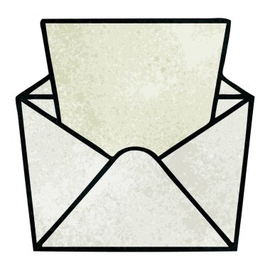 ilginç çizgi film mektup ve zarf el çekilmiş