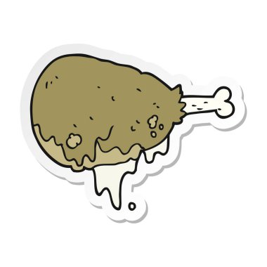 etiket bir karikatür pişmiş tavuk budu