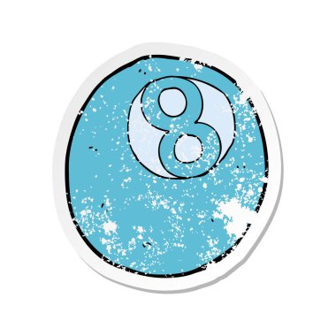 çizgi film havuz topu Retro sıkıntılı etiket