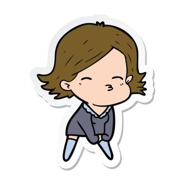 bir çizgi film kadının etiket