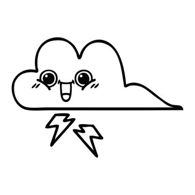 bir fırtına bulutu çizim karikatür