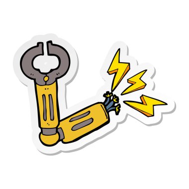 bir çizgi film robot kol etiket