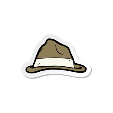 etiket bir karikatür şapka