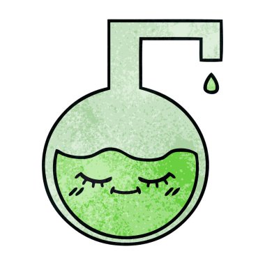 Retro grunge doku karikatür bir bilimsel deney 