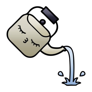 bir dökme Kettle degrade gölgeli çizgi film