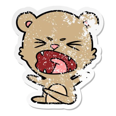 kızgın çizgi film ayı sıkıntılı etiket