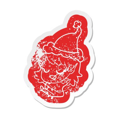 giyen s oturan bir elf kızı mutlu karikatür sıkıntılı etiket