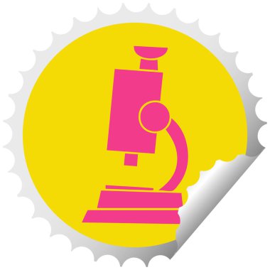 dairesel peeling etiket karikatür bir bilim mikroskop