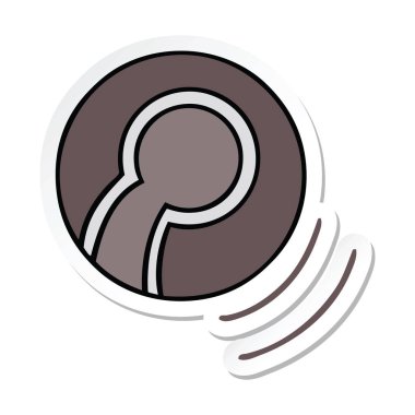 sevimli çizgi kase topun etiket