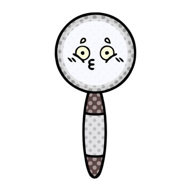 çizgi roman tarzı karikatür bir büyüteç