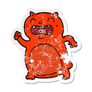 bir karikatür kedi sıkıntılı etiket