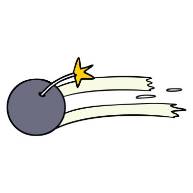 elle çizilmiş karikatür doodle aydınlatılmış bomba 