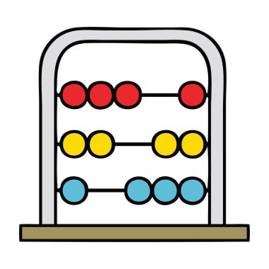 bir matematik abacus sevimli çizgi