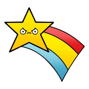 Gökkuşağı yıldız çekim degrade gölgeli çizgi film