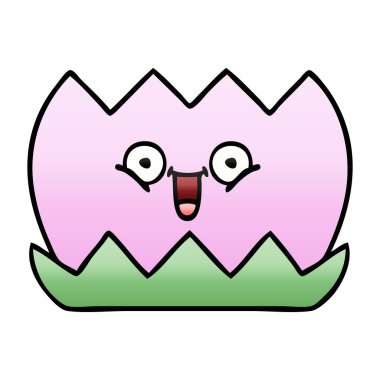 Degrade gölgeli karikatür su lilly