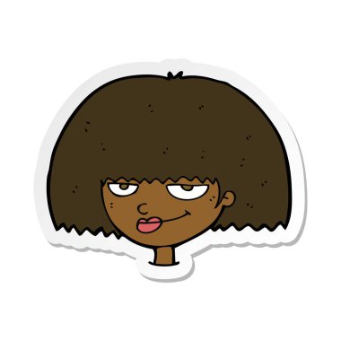 bir çizgi film ortalama kadın yüzü etiket