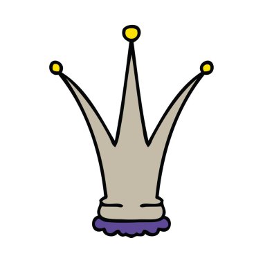 çizilmiş ilginç karikatür altın taç el