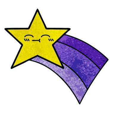 Retro doku çizgi film çekim rainbow yıldız