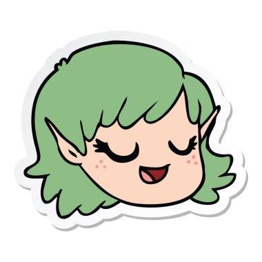 bir çizgi film elf Girl etiketi