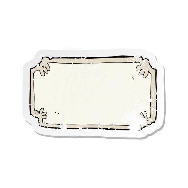 bir çizgi film eski çerçeve başlık sayfası Retro sıkıntılı etiket