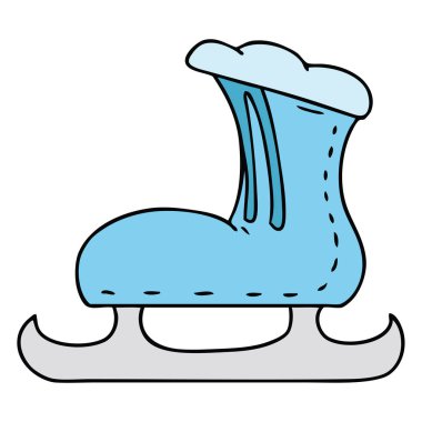 elle çizilmiş karikatür doodle bir buz pateni önyükleme