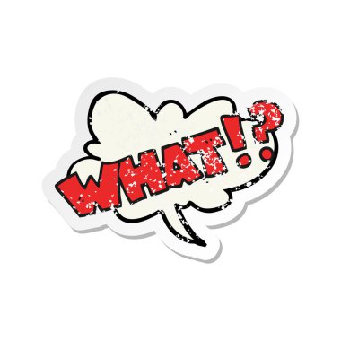 Ne shout bir karikatür Retro sıkıntılı etiket