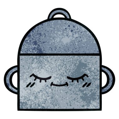 retro grunge doku karikatür pot pişirme