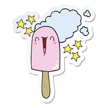sevimli bir karikatür buz Lolly Sticker