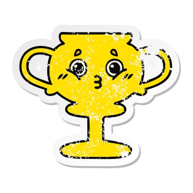 sevimli çizgi Trophy sıkıntılı etiket