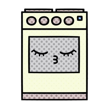 çizgi roman tarzı karikatür bir mutfak fırın