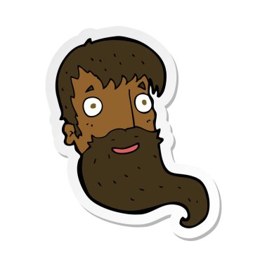 etiket bir karikatür sakallı adamın