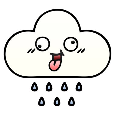 Degrade gölgeli karikatür yağmur bulutu
