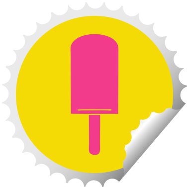 dairesel peeling etiket ilginç karikatür turuncu Buz lolly