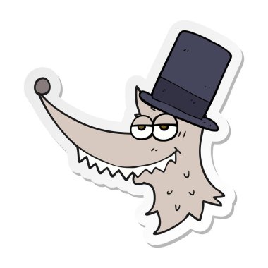 etiket bir karikatür zengin kurt