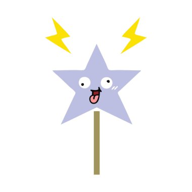 sihirli bir değnek düz renk retro çizgi film