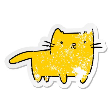 bir karikatür kedi sıkıntılı etiket