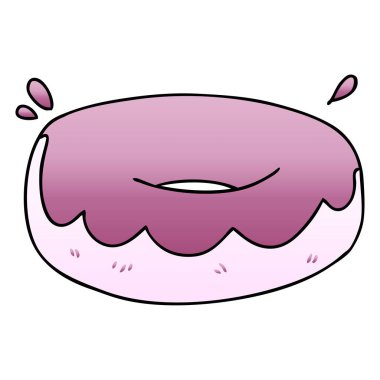 Degrade gölgeli ilginç karikatür çörek buzlu