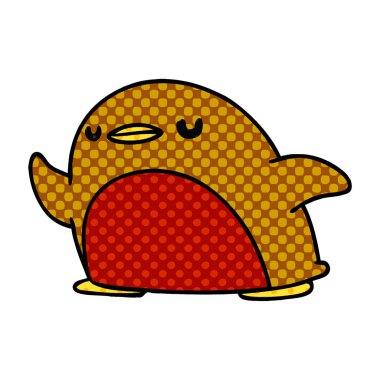 serbest çizilmiş karikatür şirin kawaii kırmızı robin 