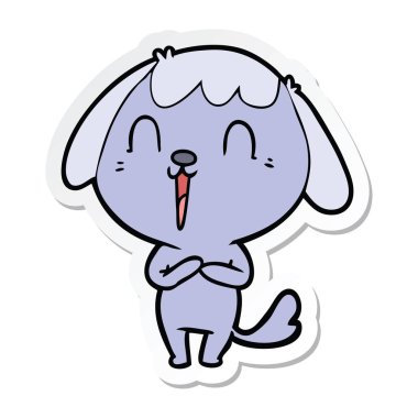 sevimli çizgi köpek etiket