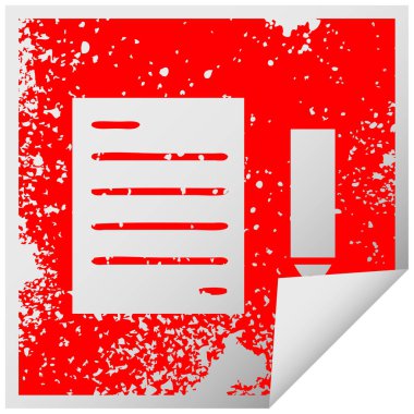 bir kalem ve kağıt etiket sembolü peeling sıkıntılı Meydanı